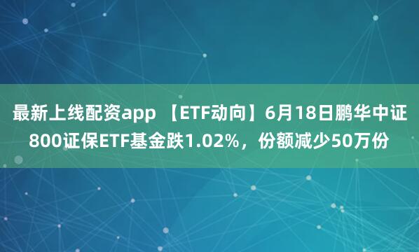 最新上线配资app 【ETF动向】6月18日鹏华中证800证保ETF基金跌1.02%，份额减少50万份